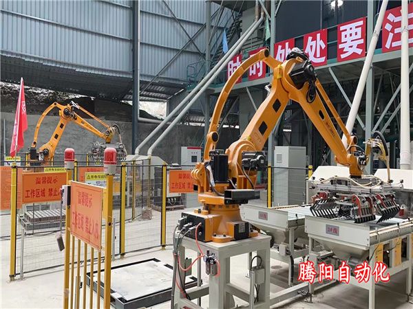 全自動碼垛機(jī)器人砂漿建筑企業(yè)代替人工碼垛